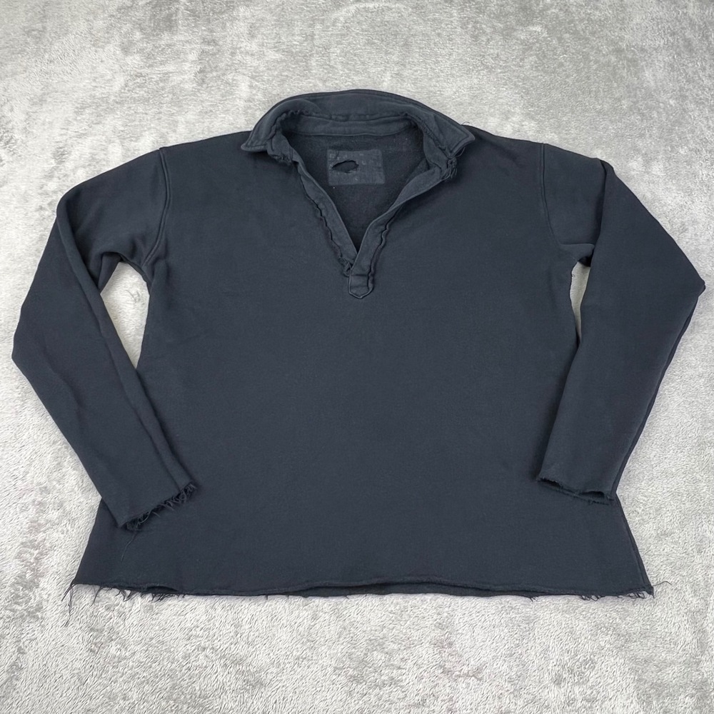 NEW Frank & Eileen S 100% Cotton Triple Fleece Popover Henley Sweatshirt